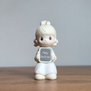 Precious Moments 1983 Ornament with Merry Christmas Sign